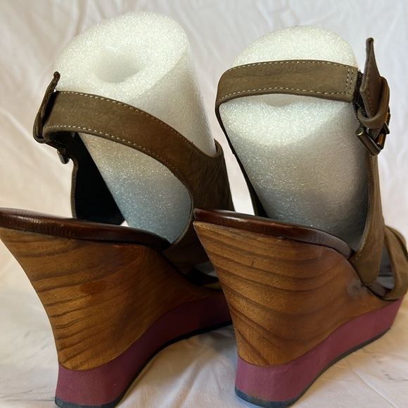 Audley London Stacked Open Toe Platform Wedge Sandals Women's size 6/37 - Picture 5 of 7